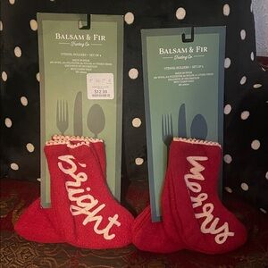 Balsam & Fir Red Utensil Holders Set